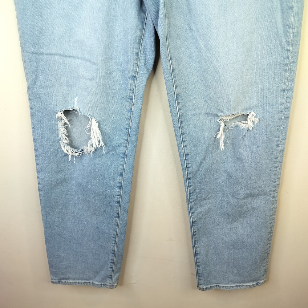 Madewell The Perfect Vintage Straight Jeans 30T Tall Distressed Knee Light Wash - Picture 3 of 12